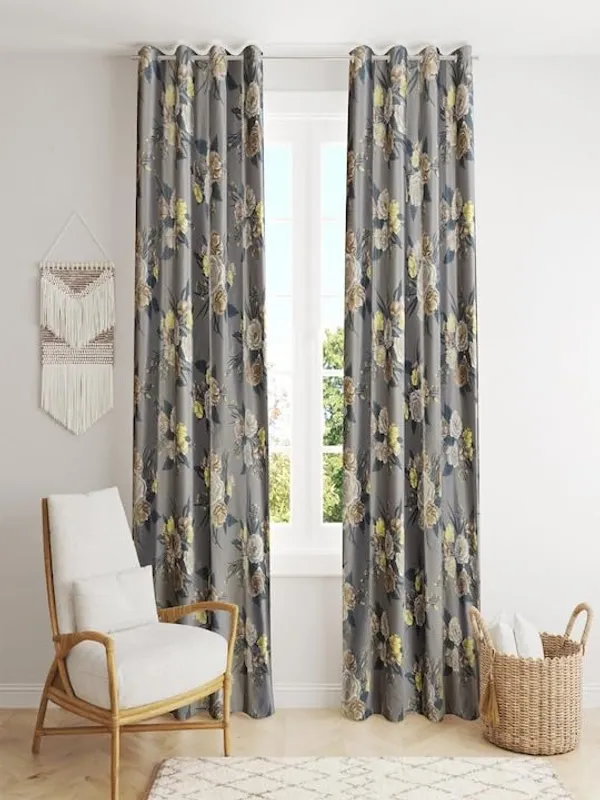 Pack_of_2_Grey_Floral_Room_Darkening_Curtain