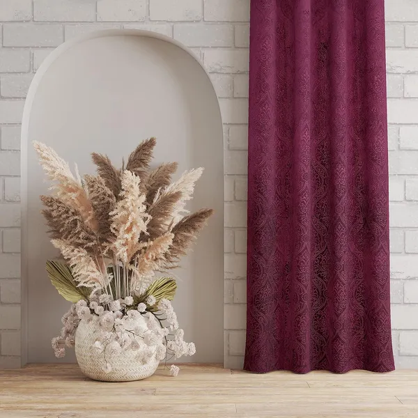 Wine_Cadbury_Velvet_Room_Darkening_Curtain_With_Eyelet_Rings