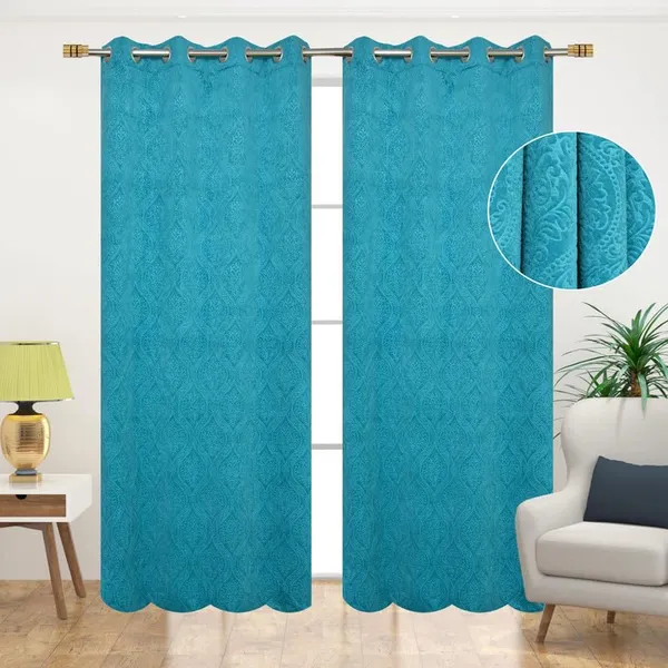 Pack_of_2_Aqua_Cadbury_Velvet_Room_Darkening_Curtain_With_Eyelet_Rings