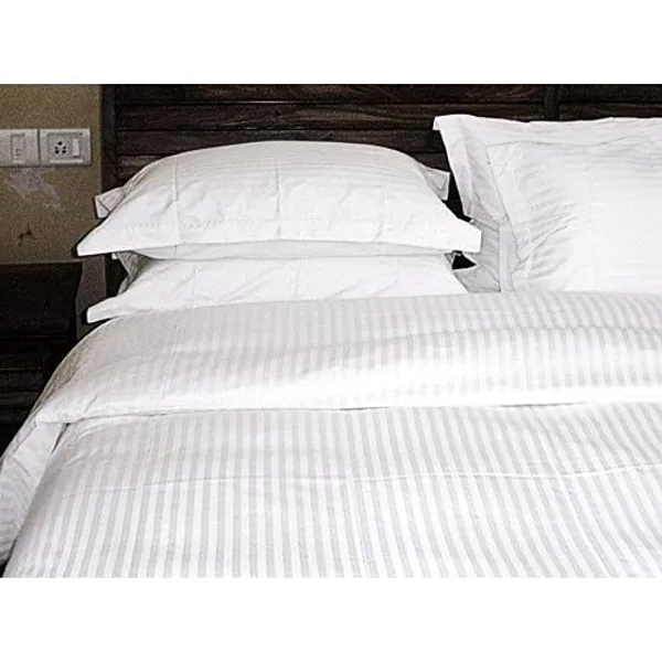 White_Cotton_Satin_Stripes_Plain_King_Size_Bedsheet_with_Pillow_Covers