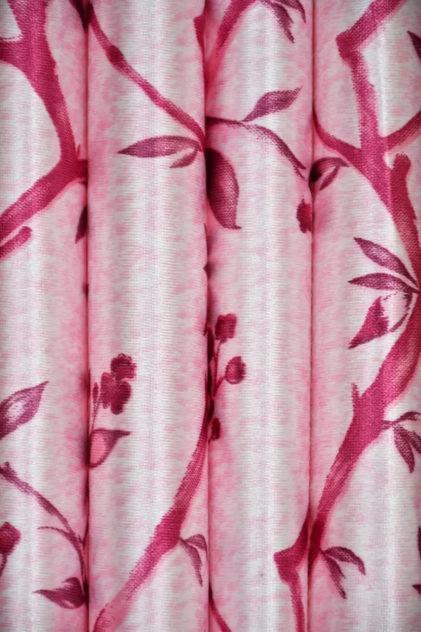 Pink_Polyester_Leaf_Print_Long_Door_Curtains