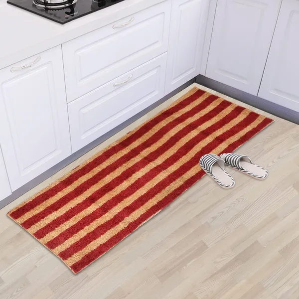 Red_&_Beige_Soft_Striped_Microfiber_Bed_Side_Runner