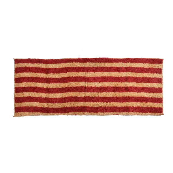 Red_&_Beige_Soft_Striped_Microfiber_Bed_Side_Runner