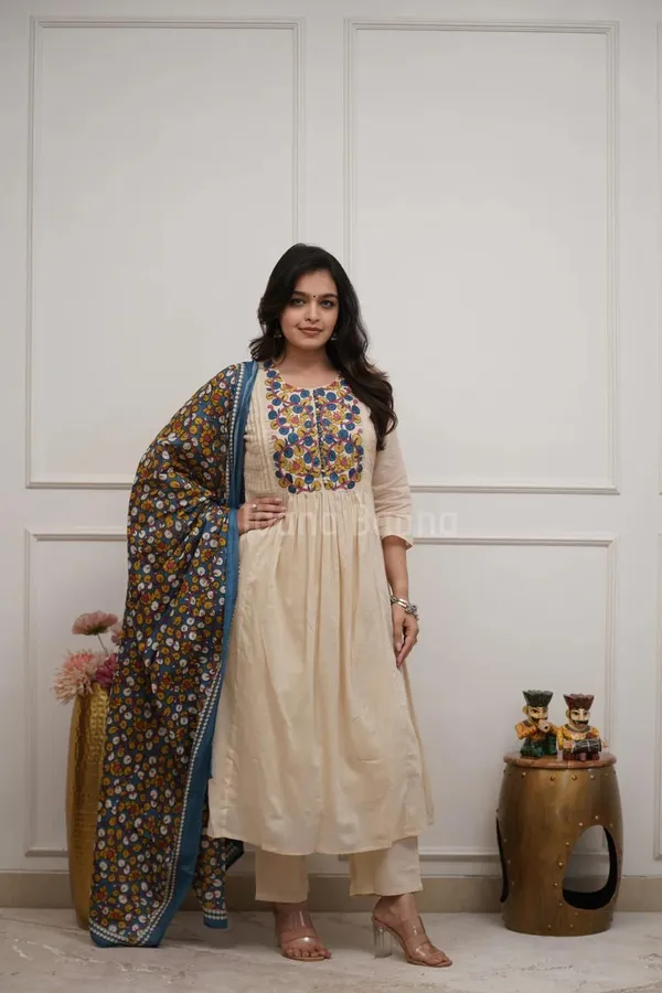 Beige_Anarkali_Kurta_Pant_Set_with_Multicolor_Embroidery_and_Printed_Dupatta_for_Women