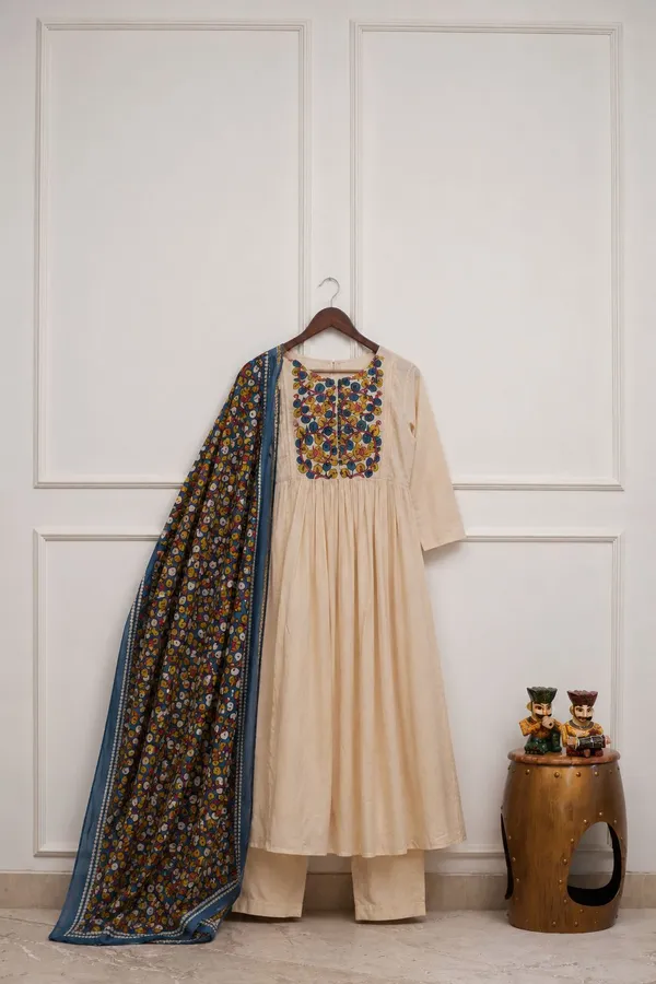 Beige_Anarkali_Kurta_Pant_Set_with_Multicolor_Embroidery_and_Printed_Dupatta_for_Women