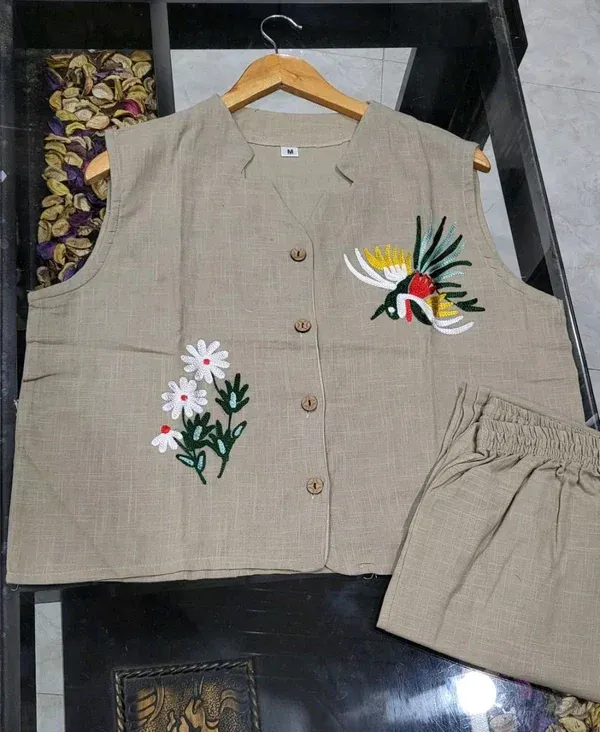 Beige_Sleeveless_Bird_&_Floral_Embroidered_Co-ord_Set