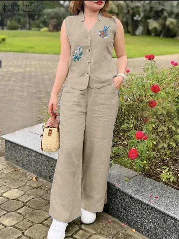 Beige_Sleeveless_Bird_&_Floral_Embroidered_Co-ord_Set