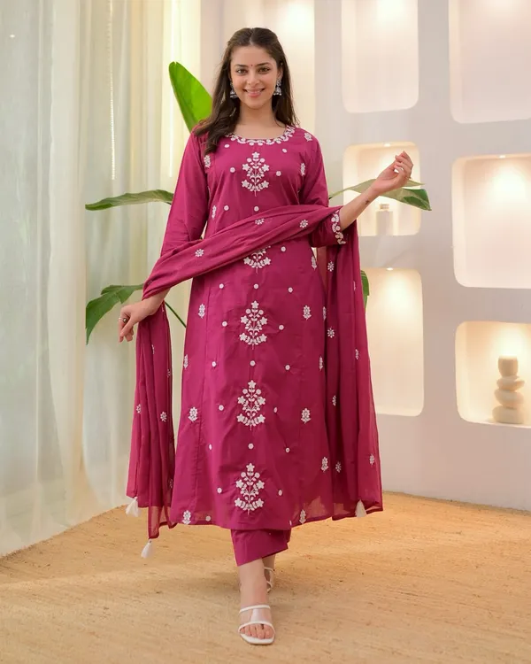Berry_Pink_Embroidered_Straight_Kurta_Set