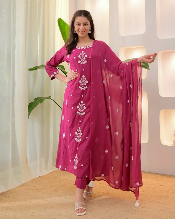 Berry_Pink_Embroidered_Straight_Kurta_Set