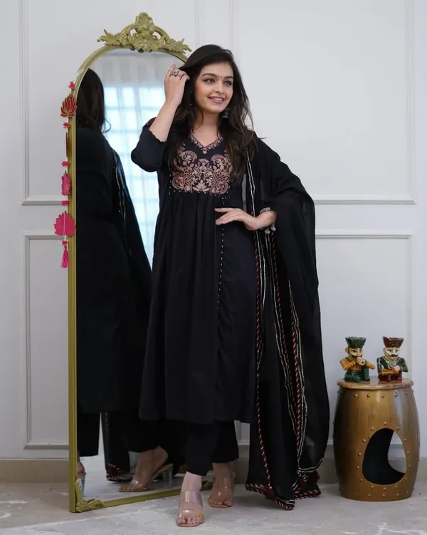 Black_Embroidered_Kurta_Set_with_Dupatta