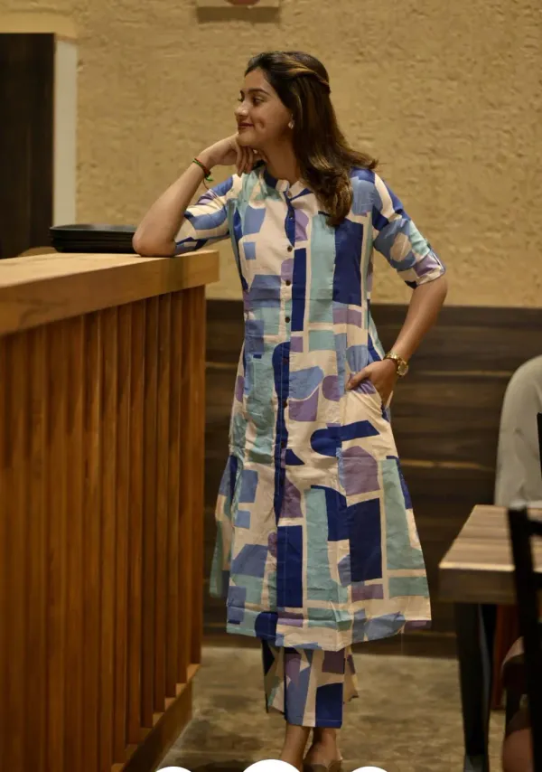 Blue_Abstract_Patch_Co-Ord_Kurta_Set