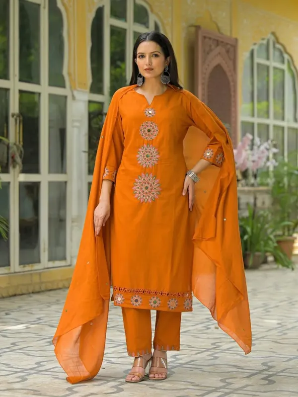 Burnt_Orange_Embroidered_Kurta_Set_with_Dupatta