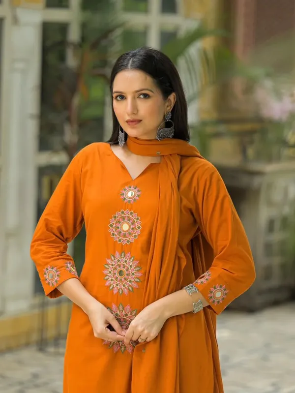 Burnt_Orange_Embroidered_Kurta_Set_with_Dupatta