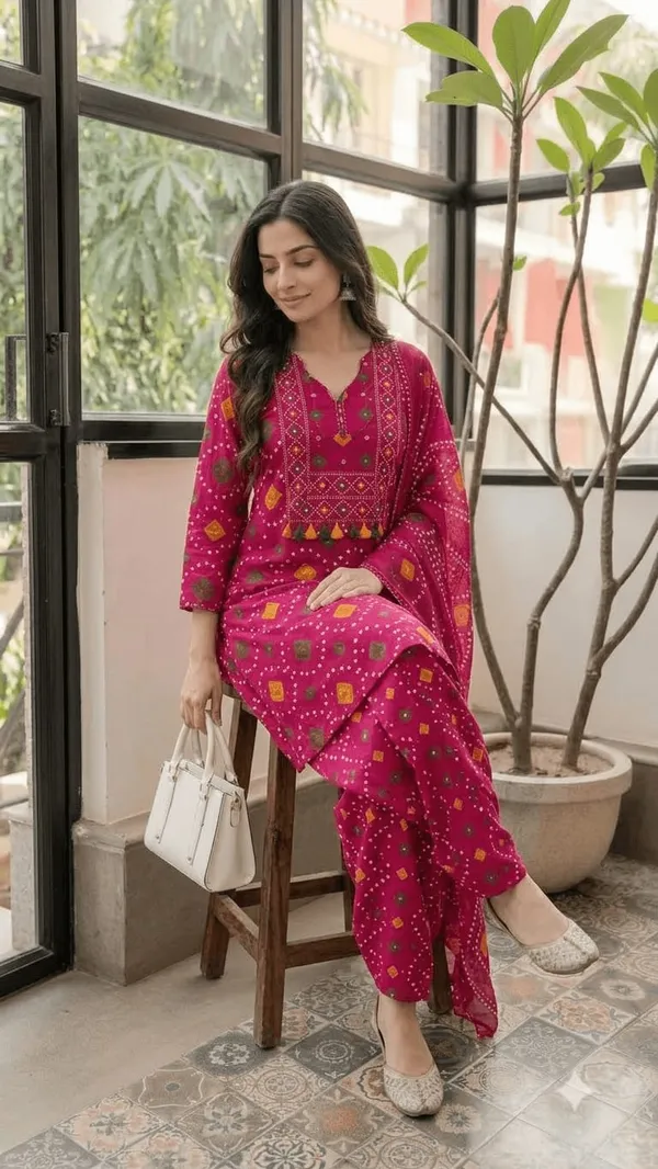 Elegant_Rani_Pink_Printed_Kurta_Patiala_Set_with_Matching_Dupatta_for_Women_|_Ethnic_Festive_Wear