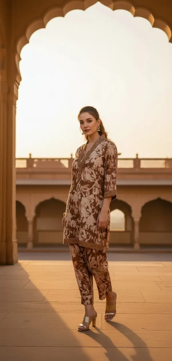 Elevate_your_ethnic-chic_style_with_this_elegant_maroon_abstract_print_kurta_co-ord_set._Designed_with_a_refined_V-neckline_and_intricate_border_detailing,_the_kurta_features_a_sophisticated_all-over_abstract_motif_that_adds_depth_and_character._The_straight-cut_kurta_is_paired_with_matching_tapered_pants,_creating_a_perfectly_balanced_silhouette._Ideal_for_festive_evenings,_cultural_gatherings,_or_stylish_day_events,_this_ensemble_blends_traditional_inspiration_with_a_modern,_polished_appeal.