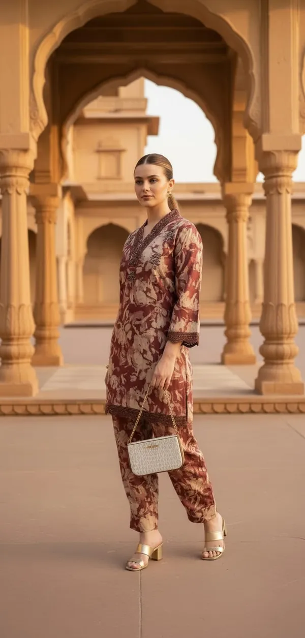 Elevate_your_ethnic-chic_style_with_this_elegant_maroon_abstract_print_kurta_co-ord_set._Designed_with_a_refined_V-neckline_and_intricate_border_detailing,_the_kurta_features_a_sophisticated_all-over_abstract_motif_that_adds_depth_and_character._The_straight-cut_kurta_is_paired_with_matching_tapered_pants,_creating_a_perfectly_balanced_silhouette._Ideal_for_festive_evenings,_cultural_gatherings,_or_stylish_day_events,_this_ensemble_blends_traditional_inspiration_with_a_modern,_polished_appeal.