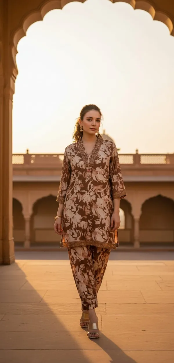 Elevate_your_ethnic-chic_style_with_this_elegant_maroon_abstract_print_kurta_co-ord_set._Designed_with_a_refined_V-neckline_and_intricate_border_detailing,_the_kurta_features_a_sophisticated_all-over_abstract_motif_that_adds_depth_and_character._The_straight-cut_kurta_is_paired_with_matching_tapered_pants,_creating_a_perfectly_balanced_silhouette._Ideal_for_festive_evenings,_cultural_gatherings,_or_stylish_day_events,_this_ensemble_blends_traditional_inspiration_with_a_modern,_polished_appeal.