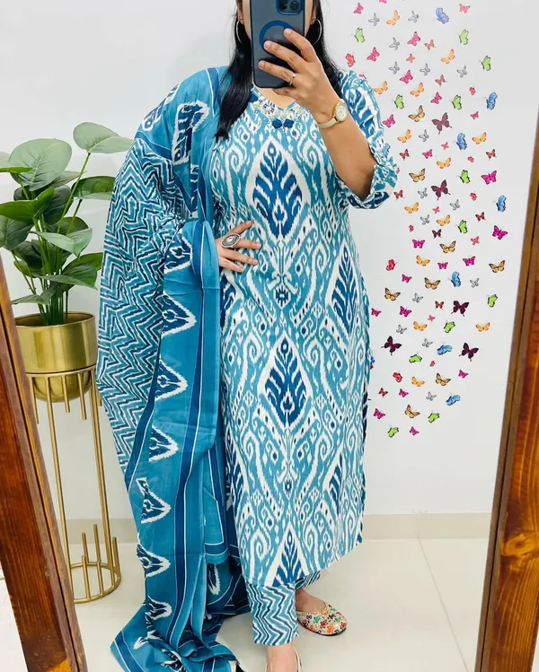 Kurti_Jaipur_Blue_Kurta_Set_With_Dupatta_Set_For_Women