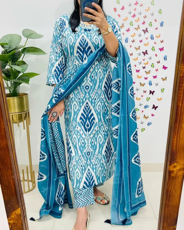Kurti_Jaipur_Blue_Kurta_Set_With_Dupatta_Set_For_Women