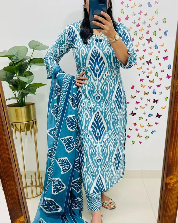 Kurti_Jaipur_Blue_Kurta_Set_With_Dupatta_Set_For_Women