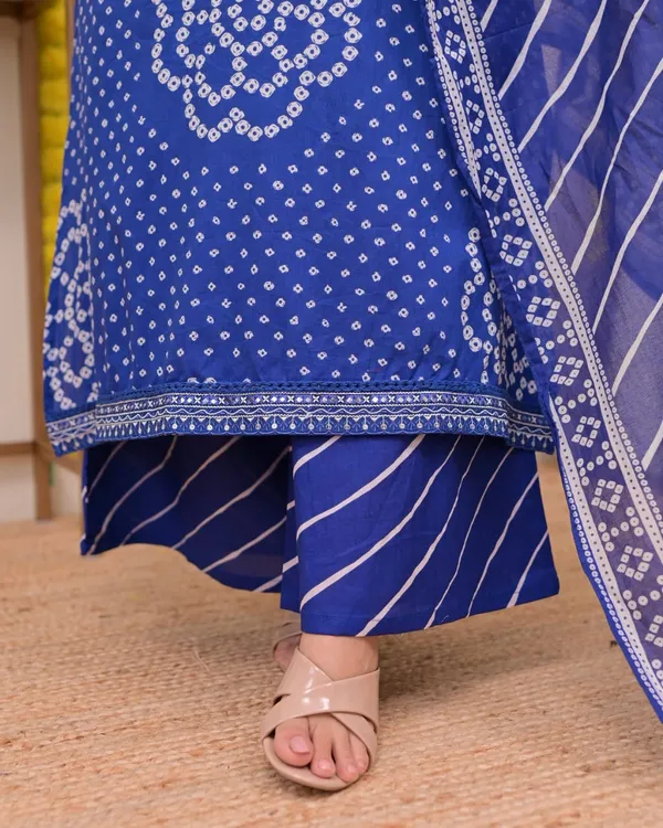 Indigo_Blue_Bandhani_Print_Kurta_Set_with_Dupatta