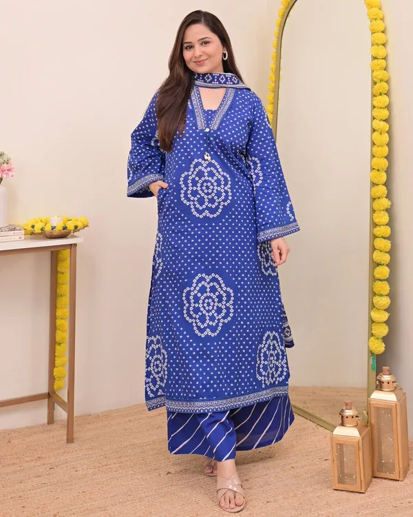 Indigo_Blue_Bandhani_Print_Kurta_Set_with_Dupatta
