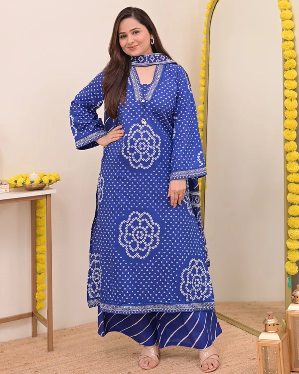 Indigo_Blue_Bandhani_Print_Kurta_Set_with_Dupatta