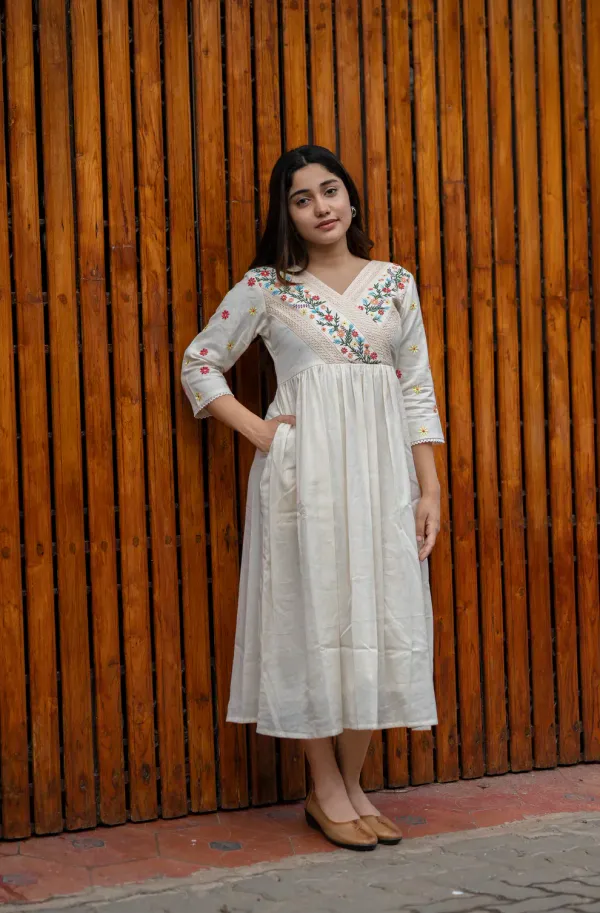 Ivory_V-Neck_Floral_Embroidered_Midi_Dress