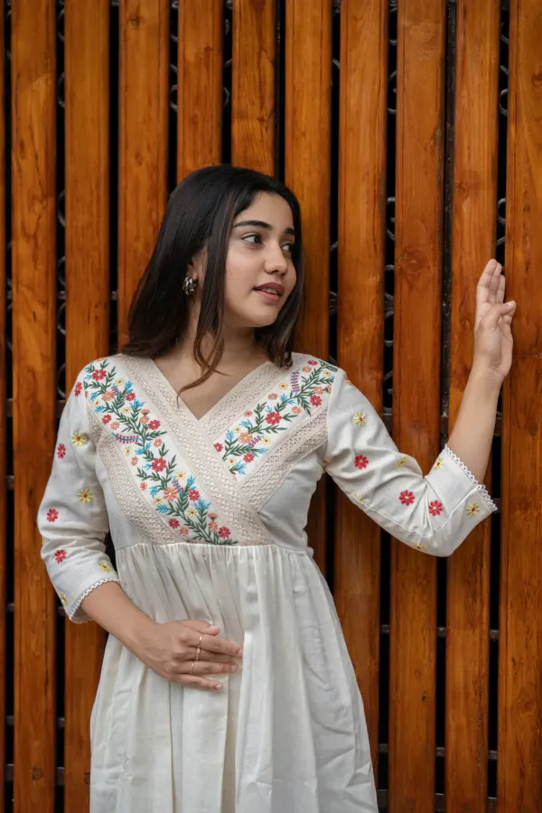 Ivory_V-Neck_Floral_Embroidered_Midi_Dress