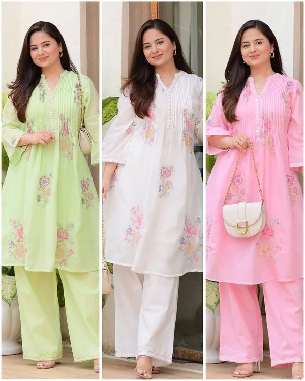 Pink_A-Line_Mulmul_Cotton_Kurta_Set_With_A_Palazzo