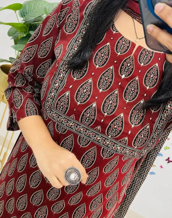 Maroon_Ethnic_Printed_Cotton_Kurta_Set_with_Dupatta