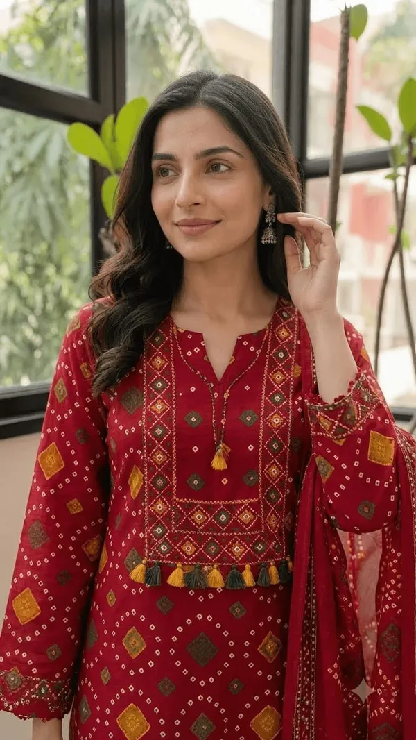 Maroon_Printed_Kurta_Palazzo_Set_with_Matching_Dupatta_for_Women_|_Traditional_Ethnic_Festive_Wear