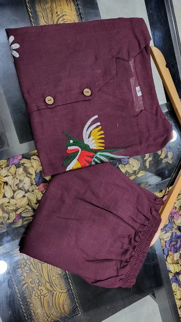 Maroon_Sleeveless_Bird_&_Floral_Embroidered_Co-ord_Set