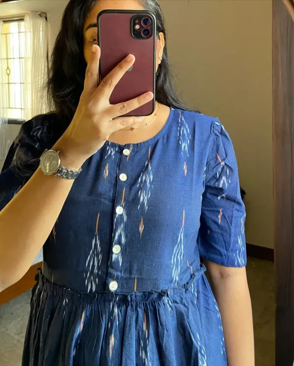 Navy_Blue_Ikat_Tiered_Midi_Dress