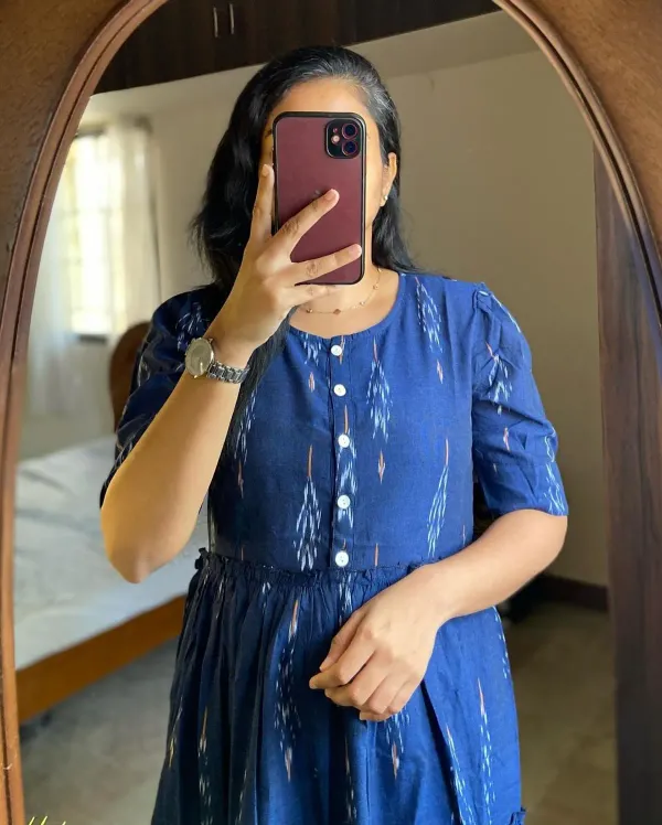 Navy_Blue_Ikat_Tiered_Midi_Dress