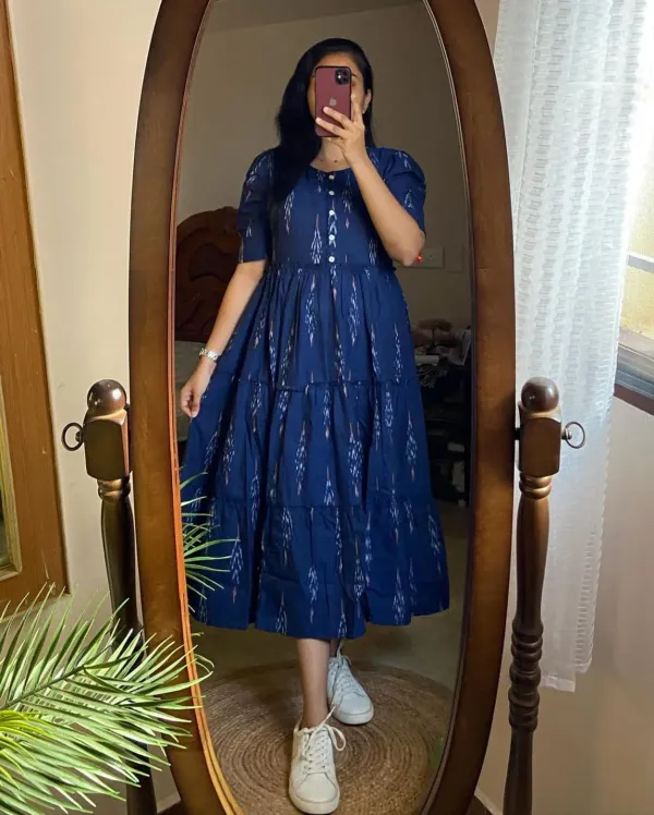 Navy_Blue_Ikat_Tiered_Midi_Dress