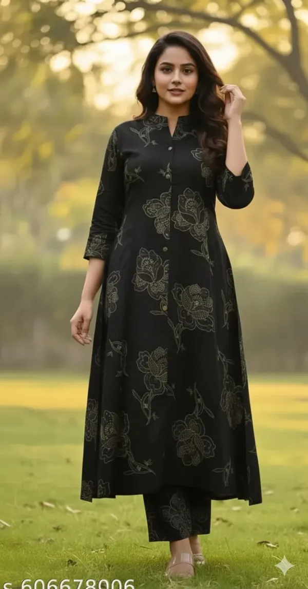 Noir_Garden_Printed_Kurta_Pant_Set