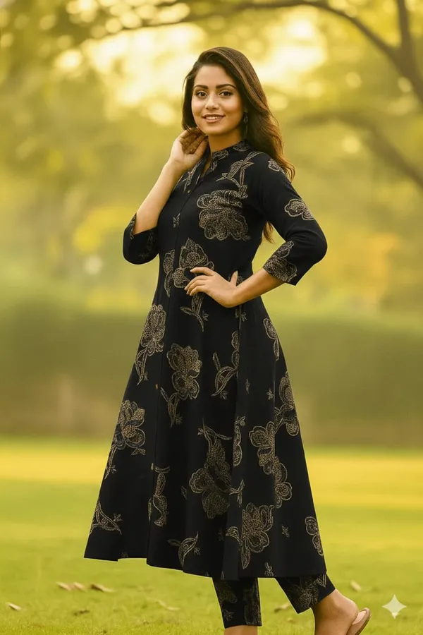 Noir_Garden_Printed_Kurta_Pant_Set