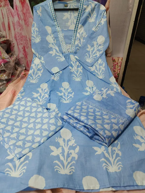Powder_Blue_Floral_Anarkali_Kurta_Set_with_Dupatta