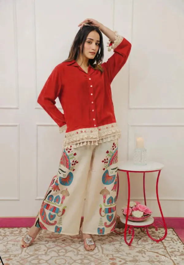 Red_Tassel_Shirt_with_Statement_Printed_Palazzo_Set