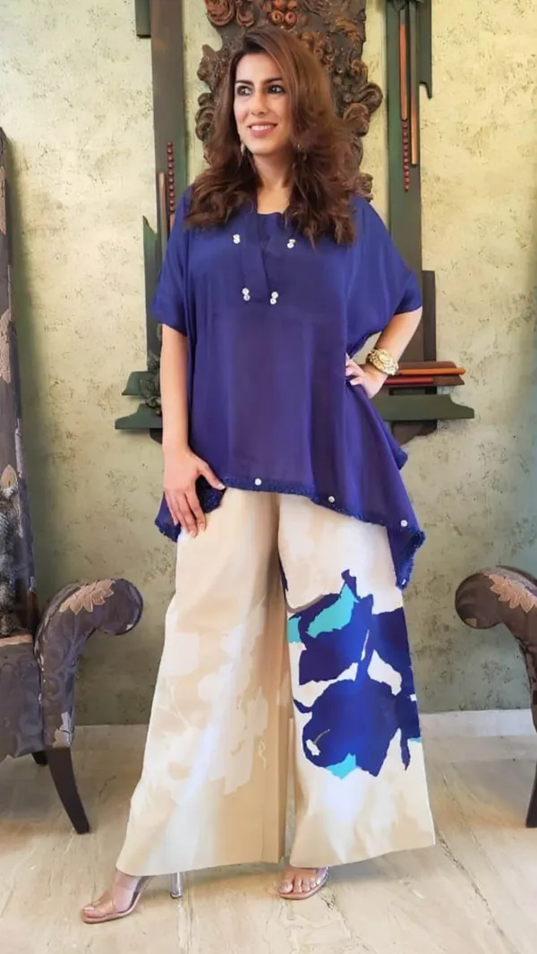 Royal_Blue_Asymmetric_Kurti_with_Abstract_Printed_Palazzo_Pants