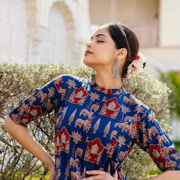 Royal_Blue_Heritage_Print_Kurta_Set