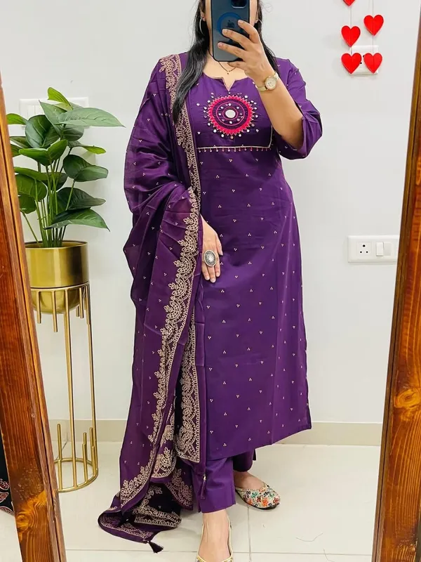 Royal_Purple_Embroidered_Cotton_Kurta_Set_with_Dupatta