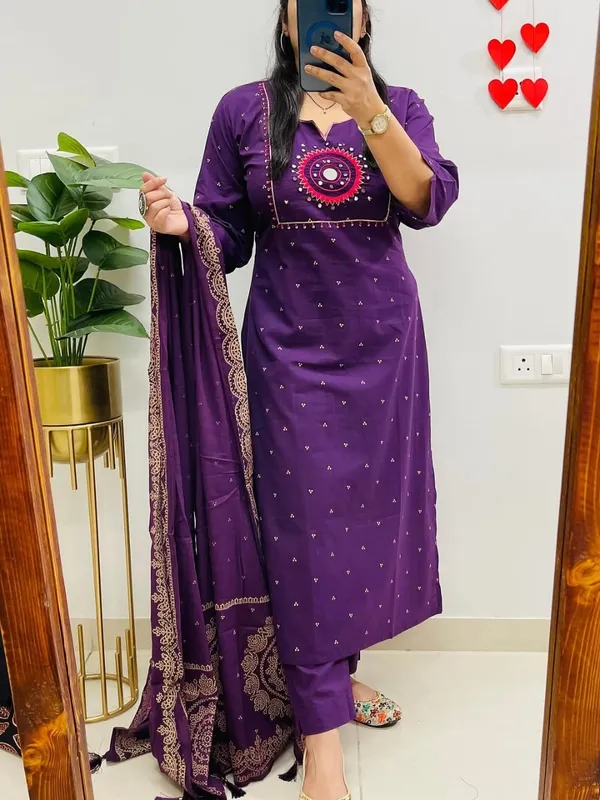 Royal_Purple_Embroidered_Cotton_Kurta_Set_with_Dupatta