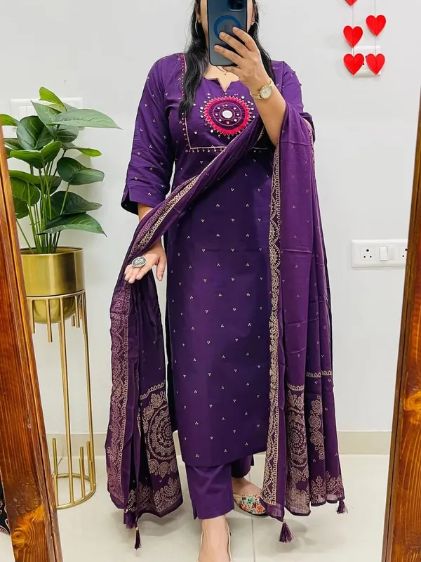 Royal_Purple_Embroidered_Cotton_Kurta_Set_with_Dupatta