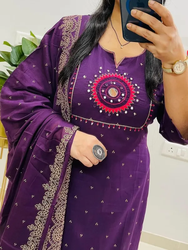 Royal_Purple_Embroidered_Cotton_Kurta_Set_with_Dupatta