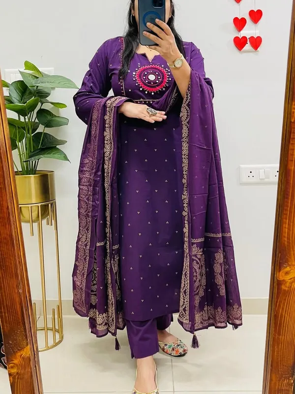 Royal_Purple_Embroidered_Cotton_Kurta_Set_with_Dupatta