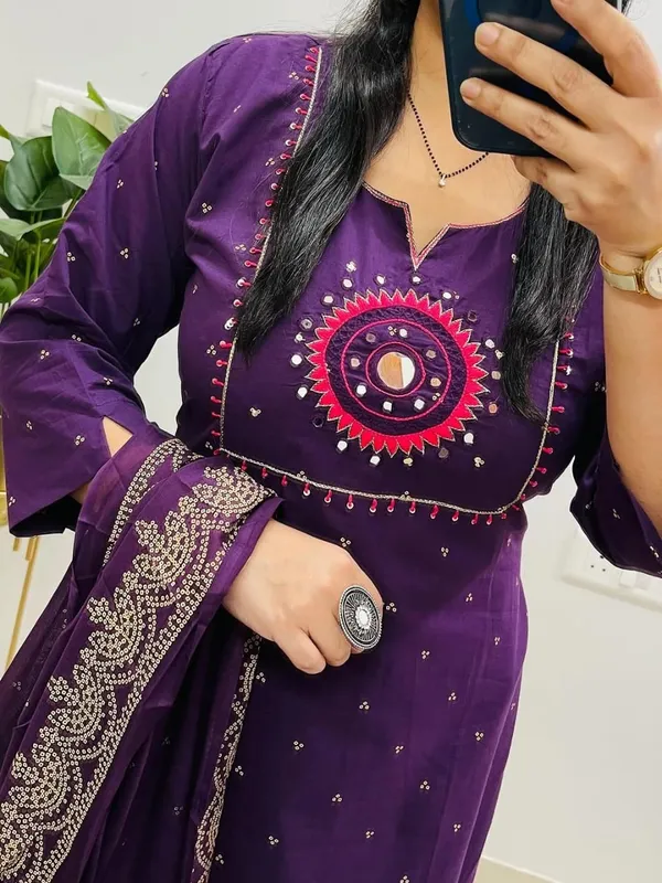 Royal_Purple_Embroidered_Cotton_Kurta_Set_with_Dupatta