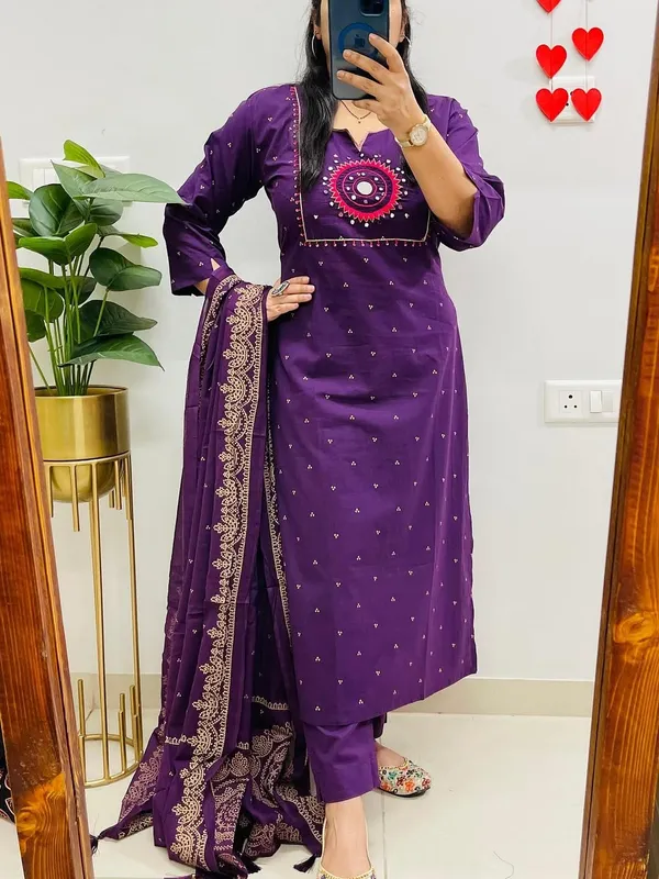 Royal_Purple_Embroidered_Cotton_Kurta_Set_with_Dupatta