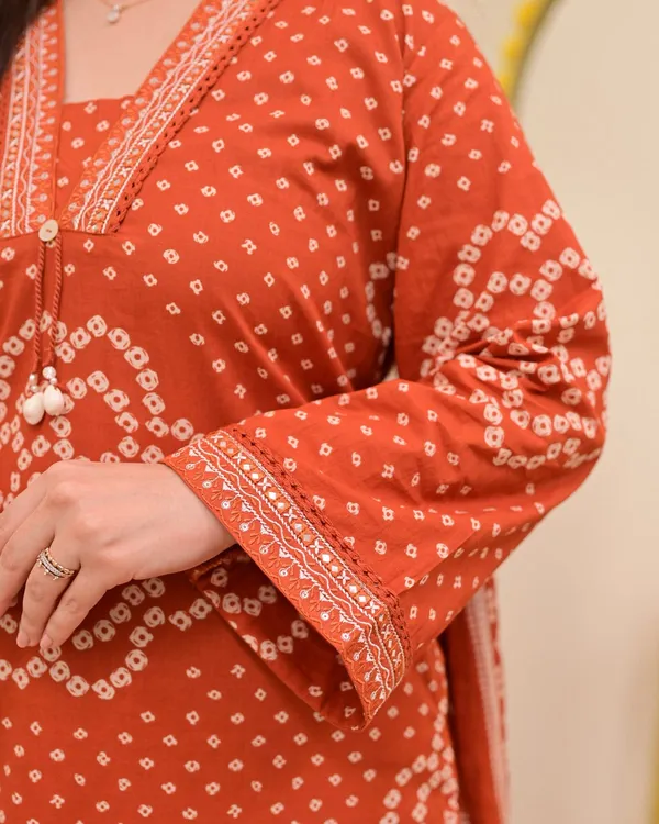 Rust_Orange_Bandhani_Print_Kurta_Set_with_Dupatta